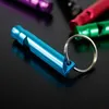 Mini aluminiumlegering whistle nyckelring keychain för utomhus akut överlevnadssäkerhet nyckelring sport camping jakt fest favor hhe1393