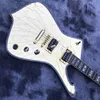 Custom Ordinary White Mirror Crack 6 String Electric Guitar Gold Mirror Veneer1002541