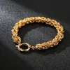 Weihnachtsgeschenke, 21 cm lang, 8 mm breit, goldener Edelstahl, hochwertige Gliederkette, Armreif, Punk-Herren-Jungen-Frauen-Schmuck