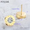 Stud Poxam Fashion Roman siffra runda kristall små örhängen för kvinnor man personlighet uttalande kubik zirkoniumörörsmycken9116432