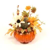 Pumpkin tabletop decoration for Halloween maple Leaf pumpkin decoration 3 styles for Halloween interior decoration T3I51132