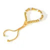 Handmade Stainless Steel Gold Bead Rhinestones Adjustable Bracelets Fashion Women Bracelet Ladies jewelry Accessories Girl Gift9642661