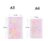 PVC Colorful A5 A6 Binder File Folder Transparent Pink Loose leaf Binder Bags Kids Learning Storage Bag School Office Supplies HHB1574