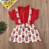 PUDCOCO Sister Matching Clothes Toddler Kid Baby Girl Romper Headband Bib Dress Christmas Outfits9249275