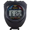 ABS Vattentät Digital Timer Professionell handhållen LCD-kronograf Handheld Sports Stopwatch Stoppur med sträng