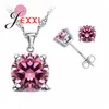 Free Ship Top Sale CZ Cubic Zirconia Good Quality 925 Sterling Silver Jewelry Sets Stud Earring Pendant Necklace Jewelry Sets