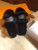 New Lock It Flat Mule Women Slippers Drivers Sandals Slides Cognac Brown softness Sneakers fluffy fur Slipper Real leather Shoes with box