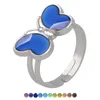 Temperature sensing mood ring Changing Color Guitar Butterfly heart rings for women fashion jewelry will and sandy gift