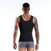 Colete de emagrecimento masculino corpo moldar barriga controle camisa de compressão no peito respirável fitness topos cintura treinamento espartilho271c