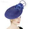 Cappelli a tesa larga Donne bellissime Copricapo grande Abito formale Cappello Fedora da sposa Fiore Moda Fasinator Cappello fatto a mano Occasione Milli4485262