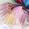 100Yard Silk Organza Polyester-Band für Gurtbänder Nähen Kuchen-Ballon-Verpackung Hochzeit Weihnachten Dekoration Band Geschenkverpackung Dekoration