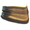 Hair Factory Make Order Wholesale Double Drawn Colored Straight Hair Unprocessed Peruvian Virgin Remy Human Hair Bundles 1Kg 10Pcs Lot