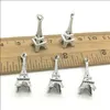 Lotto 100 pz Mini Torre Eiffel Pendenti con ciondoli in argento tibetano per gioielli che fanno Orecchini Collana Bracciale Accessori portachiavi 22 * 8mm DH0075