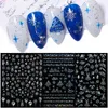 Foglio /2 adesivi per unghie 3d Christmas Laser Effect Art Adesivi Snowflake Decorazione fai -da -te DECALS1 PRUD22