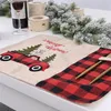 Kerstboom rode vrachtwagen placemats tafel mat winter buffalo plaid placemat dineren huis xmas tafel decoratie jk2009PH