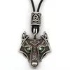 Pendentif loup yeux verts, végétarien Valknut Runes, perle Viking, bijoux collier pour hommes, amulette païenne Talisman Drop119068729748066