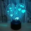 Regalo di San Valentino Amore luci a led Lampada da tavolo piccola 3D colorata Telecomando touch Luce notturna a LED per atmosfera visiva