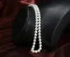 Neuer feiner Perlenschmuck natürliche erstaunliche elegante 7-8mm weiße Perlenkette 18 ‚‘