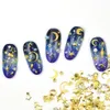 Nail Art Stud Star Nails Paillettes in metallo dorato Fai da te assortiti Hollow Moon Stars Manicure Glitter Lega Nail Art Decoration