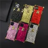 Luksusowy Gritter Glitter Cover Shinning Square Case dla iPhone 12 Pro Max 11 Promax X XR XS Max 7 8 plus hurtownie dla iPhone 12