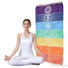 Microfiber Fabric Material Bohemia India Mandala Blanket 7 Chakra Rainbow Stripes Tapestry Beach Towel Yoga Mat Bath Towel Sleeping Pad