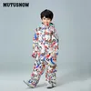 Mutusnow Kids Ski Suit Boys Children Brands防水温かい雪ジャケットとズボン冬のスキーとスノーボードの服子供9352567