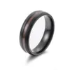 Anéis de madeira de aço inoxidável de 6 mm, banda de noivado masculino, anel de casamento para homens, ouro, prata, preto, joias de hip hop