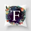 Fuwatacchi A-Z lettre housse de coussin personnalisé doux jeter oreiller décoratif canapé taie d'oreiller