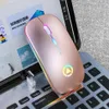 Recarregável Wireless Bluetooth Ratos 7 Cor LED Backlight Silent Mice USB Optical Gaming Mouse para computador Desktop Portátil Jogo