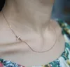 Chains Women Gold Color Sideways Cross Necklace Tiny Celebrity Sliver Filled Chain Choker Collier Jewelry Bijoux Wedding