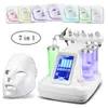 Aqua facial 7 en 1, pistolet de pulvérisation d'eau, microdermabrasion à oxygène, refroidissement par glace, ultrasons RF, resserrement de la peau, nettoyage en profondeur