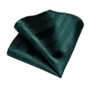 Laço dos homens Gravatas Gravatas Verde Listrado Listrado Laço Para Homens Hanky ​​Cufflinks Conjunto de Seda Festa de Negócios Dibangu Designer MJ-72221