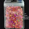 Nail Art Glitter Sequins Kelebek Akçaağaç Yaprak Lazer Yıldız Flakes 3D Gümüş Altın Sequins Lehçe Manikür Süslemeleri Nail Art Sequins