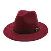 Seioum Ny modestil breda grimkvinnor filt hatt ull soild fedora mössa för kvinnor retro hatt eleganta damer jazz ull caps4274686