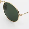 Modische Sonnenbrille, rundes Metallmodell, Top-Qualität, UV400-Glaslinsen für Männer und Frauen, mit braunem oder schwarzem Lederetui und allem AC7944423