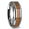 Vintage Stainless Steel Couple Rings for Women Imitation Wood Rings Width 8mm Simple Boho Wedding Rings for Women Jewelry3912553