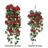 Simulering Fake Flower Rose Vine Wall Hanging Flower Orchid Hanging Basket Living Room Balkong Home Decoration5806530