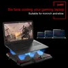 Gaming Laptop Notebook Computer Cooling Pad System 6 Silent Red/Blue Led Fans Powerful Air Flow Portable Adjustable Laptop Stand Mattres