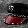 coolstuddskullmenswomensunisexgenuineleatherbikerbikerpunkRockercaphat9731244