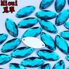 Micui 200PCS 9 18mm Sewing Crystals Flatback Rhinestones Sew On Acrylic Stone Horse Eye Strass Crystal for Clothes Jewelry ZZ602239L