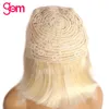 613 Lace Front Human Hair Wigs for Women GEM Hair 613 Honey Blond Bob Wig with Bangs Blond Short Wig Full Free Shipping Remy