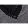 プラスサイズファッション2021夏のメンズTシャツスリム半袖パッチワークVネックコットンブラックTシャツ男性ボタントップスティー1