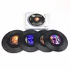 4 färger kreativ cd kopp matta retro vinylkustar non glid vintage rekord kopp pad hem bar bord dekor kaffe