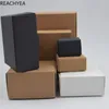 DIY Kraft Gift Box White Brown Black Paper Small Soap Box Kraft Cardboard Mini Jewelry Packing Carton 12Sizes350T