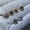 Vecalon New Arrival Best Friends Gold Plated Earings Big Diamond for Women White Zircon Earrings