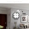 İskandinav moda duvar saati oturma odası yaratıcı ev metal dekoratif kuvars basit tasarım stili asılı1