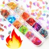 Ключевые слова на русском: Nail Art Sequins наклейки 12 цветных наборов 3D хлопья голографические голографические блестки кленовых листьев точка ногтей художественные украшения дизайн наклейки