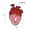 Coeur d'organe humain rouge électrique créatif avec broche d'insigne de broche de commutateur