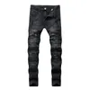 Black Skinny Ripped Biker Jeans Men 2020 Casual Wash Cotton Slim Fit Hole Destroyed Jeans Pants Mens Hip Hop Damage Homme