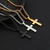 2020 new list fashion punk silver/ gold/black stainless steel women mens cross pendant necklace chain22'' XMAS Gifts jewelry